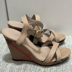 Burberry wedges/ Used only 1 time for wedding pictures